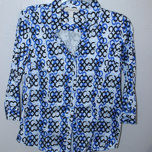 DANA BUCHMAN 3/4 Sleeve Button Down Blouse